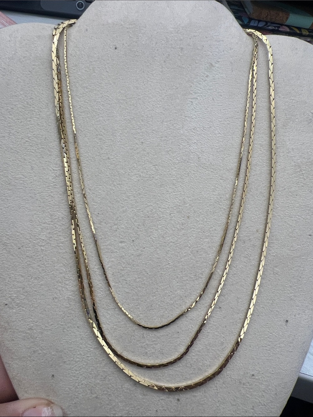 Triple-Strand Gold Layered Necklace - Women's Fashion Jewelry
